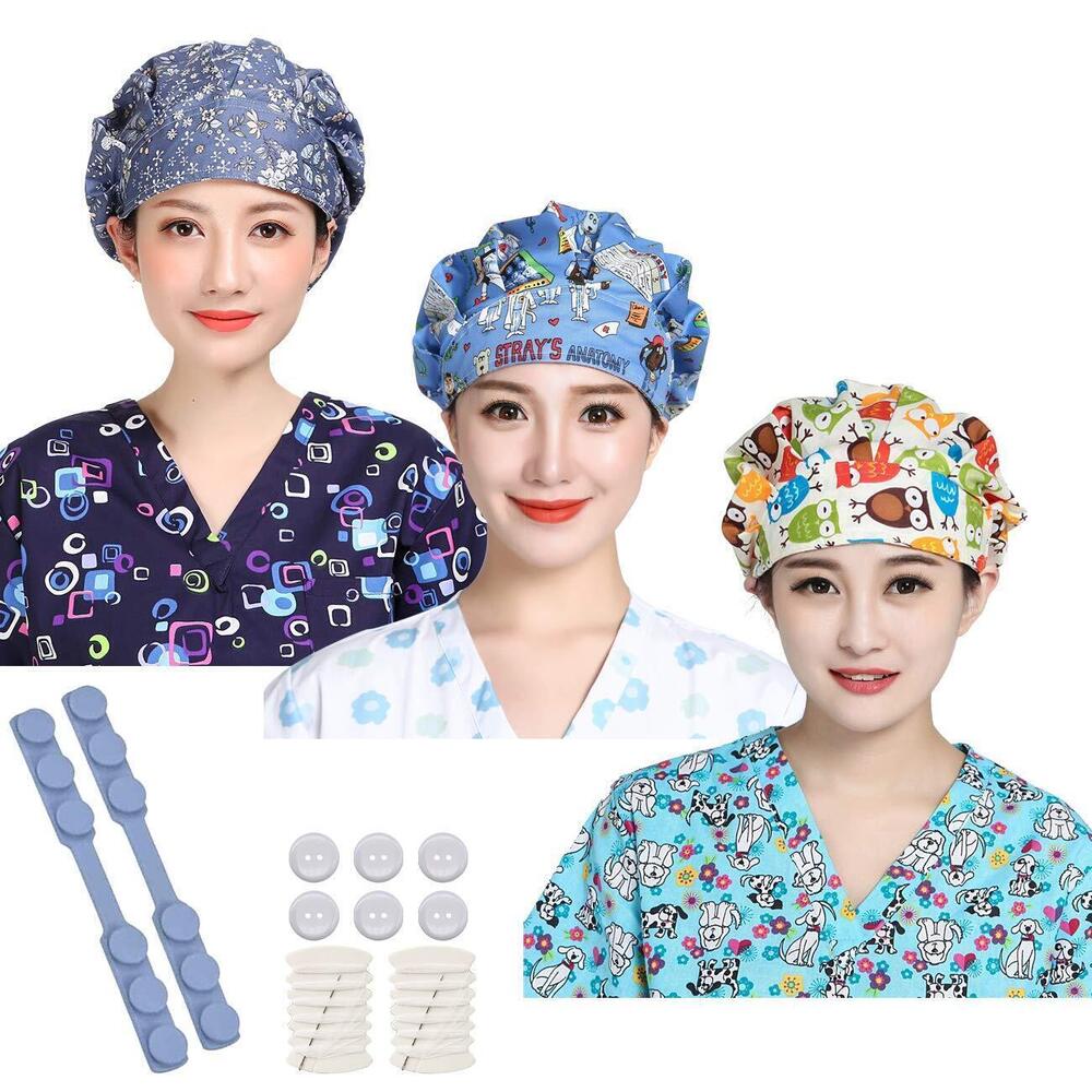 3583 3pcs Adjustable Hats Cotton Working Cap with Sweatband Multi-Color